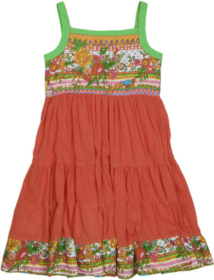 

BIBA girls Girls Casual Cotton Top(Multicolor, Pack of 1, Red-grn