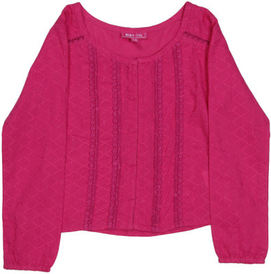 

BIBA girls Girls Casual Cotton Top(Pink, Pack of 1, Pnk
