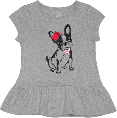 

The Children's Place Girls Casual Cotton Top(Grey, Pack of 1, He