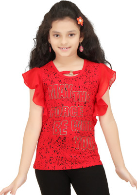 

N Twenty Girls Party Hosiery A-line Top(Red, Pack of 1