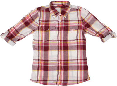 

Elle Kids Girls Casual Full Sleeve Top(Red, Lt. green