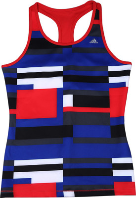 

ADIDAS Girls Casual Polyester Top(Red, Pack of 1, Boblue/rayred/white/msilv