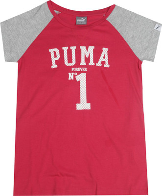 

Puma Girls Casual Cotton Polyester Blend Top(Pink, Pack of 1, Rose red