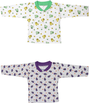 

Babeezworld Baby Girls Casual Cotton Top(Multicolor, Pack of 2, Green;purple