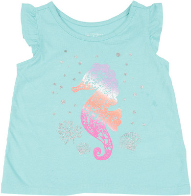 

The Children's Place Girls Casual Cotton Top(Light Blue, Pack of 1, Om