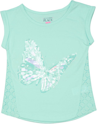 

The Children's Place Girls Casual Cotton Polyester Blend Top(Blue, Pack of 1, 1275