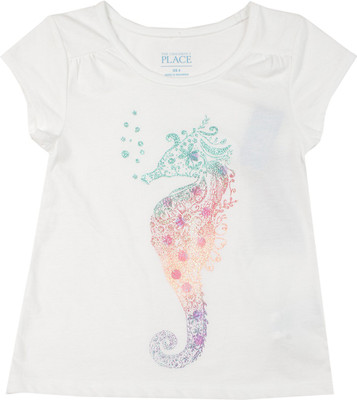

The Children's Place Girls Casual Cotton Top(White, Pack of 1, Bq