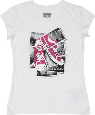

Converse Girls Casual Cotton Top(White, Pack of 1, White-001
