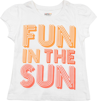 

People Girls Casual Cotton Top(White, Pack of 1
