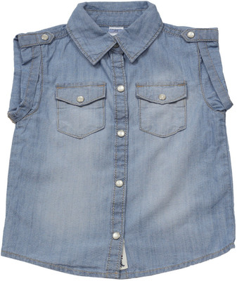 

Carter's Girls Casual Cotton Top(Blue, Pack of 1, Denim (463)