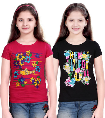 

FabTag - Sini Mini Girls Printed T Shirt(Multicolor