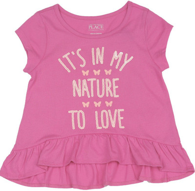 

The Children's Place Girls Casual Cotton Polyester Blend Top(Pink, Pack of 1, 1176