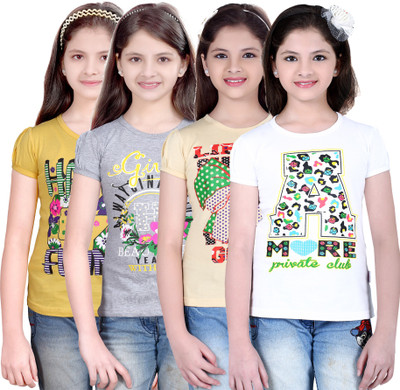 

FabTag - Sini Mini Girls Printed T Shirt(Multicolor