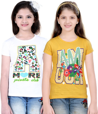 

Sini Mini Girls Cotton Top(Multicolor, Pack of 2, White;yellow