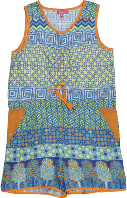 

BIBA girls Girls Casual Cotton Top(Multicolor, Pack of 1, Blu-multi