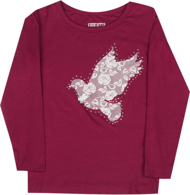 

Gini & Jony Baby Girls Casual Vicose Lycra Blend Full Sleeve Top(Maroon, Pack of 1, 1169