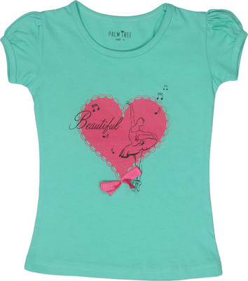 

Palm Tree Girls Casual Cotton Top(Green, Pack of 1, 1346