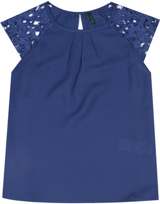 

United Colors of Benetton Baby Girls Casual Polyester A-line Top(Dark Blue, Pack of 1, K45