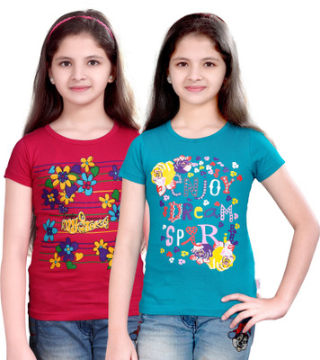 

Sini Mini Girls Cotton Top(Multicolor, Pack of 2, Blue;pink