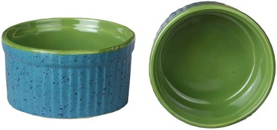 caffeine Ceramic Ramekin Bowl eramic Handmade sea Green Matte Ramekins Bowl(Pack of 2, Green)