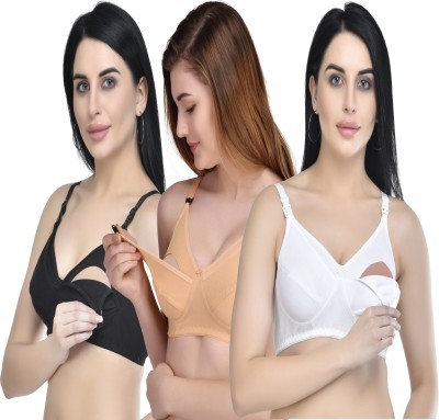 MAYA BEAUTY Women Maternity/Nursing Non Padded Bra(Multicolor)