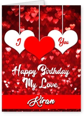 Midas Craft Happy Bithday Kiran ….08 Romantic Birthday Quote Greeting Card(Multicolor, Pack of 1)