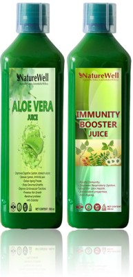 Naturewell Premium Aloevera/Immunity Booster Juice for Building Immunity and Digestion Booster Natural (Combo) Natural(Pack of 2)