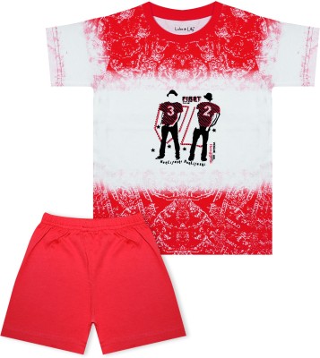 Biffy and Luffy Boys Casual T-shirt Shorts(Red)