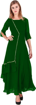 BEELEE TYPS Women Solid A-line Kurta(Green)