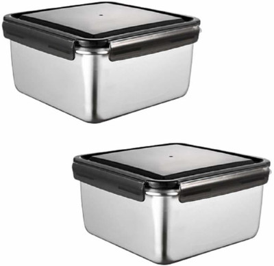 Femora High Steel SS304 Square Container Airtight Leakproof Unbreakable Storage Container/Lunch Box - 750 ml/gm 2 Containers Lunch Box(750 ml, Thermoware)