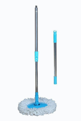 ROBMOB Mop Stick With 1 Pcs Micro Fiber Refill Wet & Dry Mop  (Blue , Multicolor) String Mop(Blue, Multicolor)