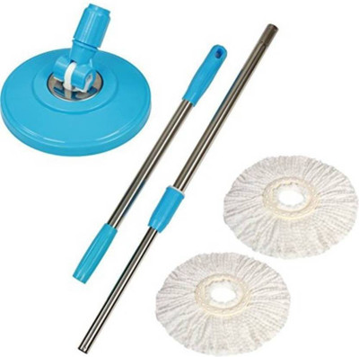 ROBMOB Mop Stick with 1 rod & 2 Refill Wet & Dry Mop  (Blue) String Mop(Blue)