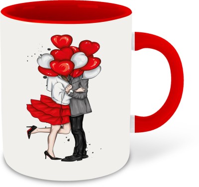 whats your kick Love Inspiration Printed Red Inner Colour Ceramic Coffee- Best Love Quotes, Couple, Best Gift | For Love, Valentine day ( 9) Ceramic Coffee Mug(325 ml)