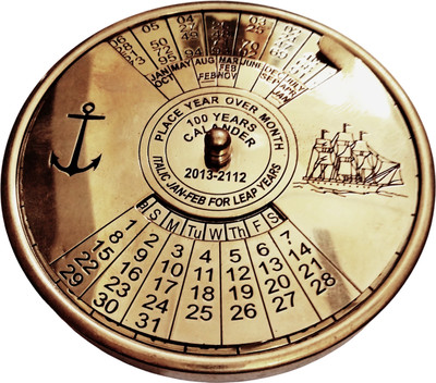 Ascent India Brass 3 inch 100 yr calendar table decor Brass Paper Weights  with Gold(Set Of 1, Gold)