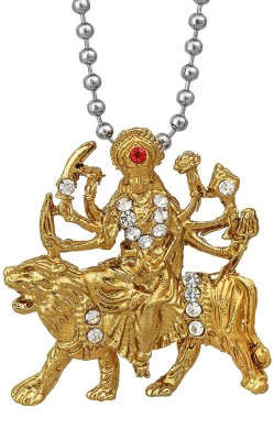 Zumrut Sherawali MATA Durga Pendant Hindu God Jai MATA Di Religious Locket Pendant Spritual Locket Necklace for Men/Women Gold-plated, Silver Brass Pendant