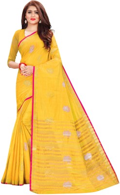 pari ethnic villa Woven Kanjivaram Silk Blend Saree(Yellow)