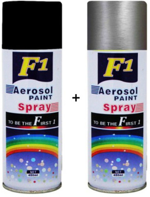 F1 Black Spray Paint 450 ml(Pack of 2)