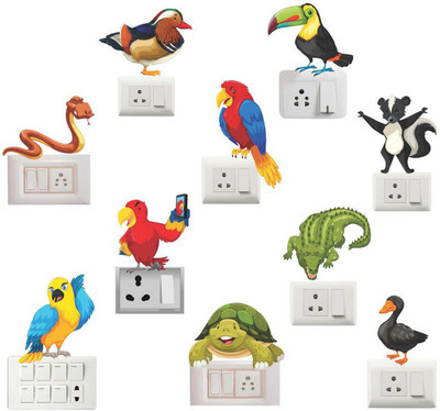 Archi Graphics Studio 15 cm switch board sticker for home switch board décor home Self Adhesive Sticker(Pack of 10)