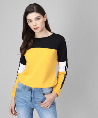 Tamina Full Sleeve Color Block Women Sweatshirt