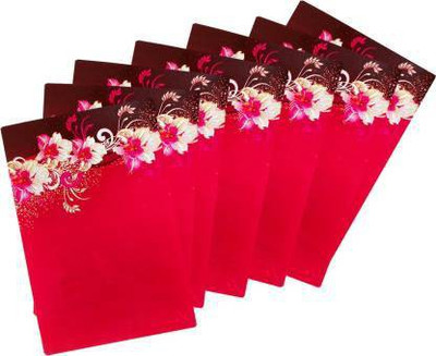 Castle Decor Rectangular Pack of 6 Table Placemat(Red, PVC)