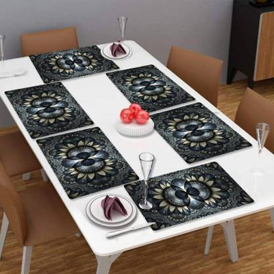 Dakshya Industries Rectangular Pack of 6 Table Placemat(Multicolor, PVC)