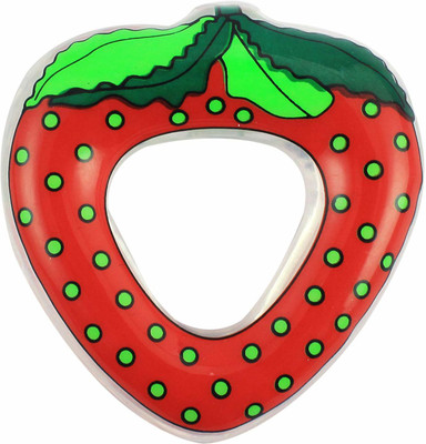 White Devil Wonder Strawberry Silicone Teether Fruit Shape Non-Toxic BPA-Free Silicone Safe and Flexible Teether(Red, green)