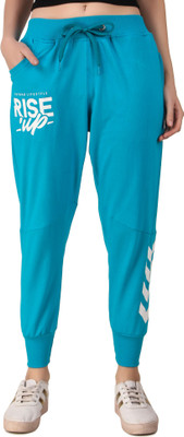 UZARUS Printed Women Light Blue Track Pants