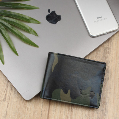 WILD EDGE Men Green Artificial Leather Wallet(4 Card Slots)