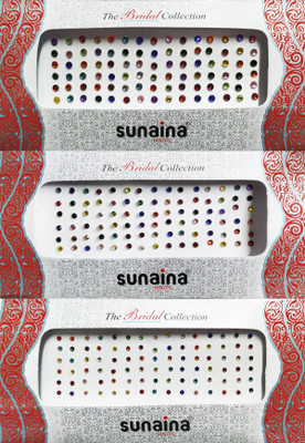 SUNAINA ridal Collection Mix Size Stone FOREHEAD Multicolor Bindis(STICK ON)