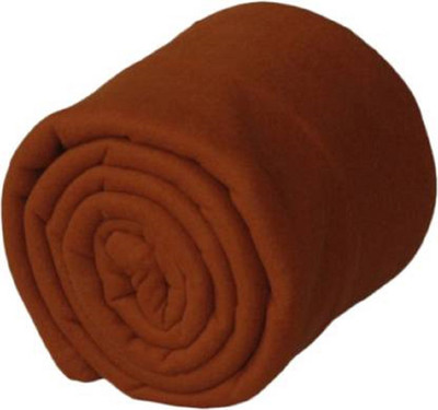 Comfytouch Solid Single Fleece Blanket for  AC Room(Polyester, Orange)