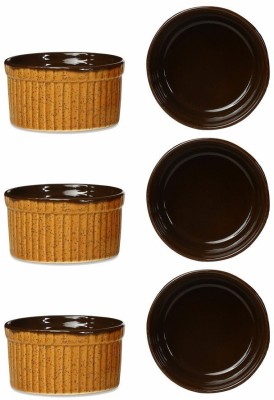 caffeine Ceramic Ramekin Bowl Serving Bowl(Pack of 6, Brown)
