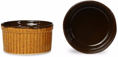 caffeine Ceramic Ramekin Bowl Serving Bowl(Pack of 2, Brown)