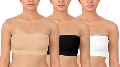 G K ENTERPRISE Women Bandeau/Tube Non Padded Bra(Brown, Black, White)