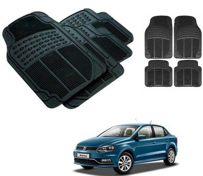After cars Rubber 3D Mat For  Volkswagen Ameo(Black)